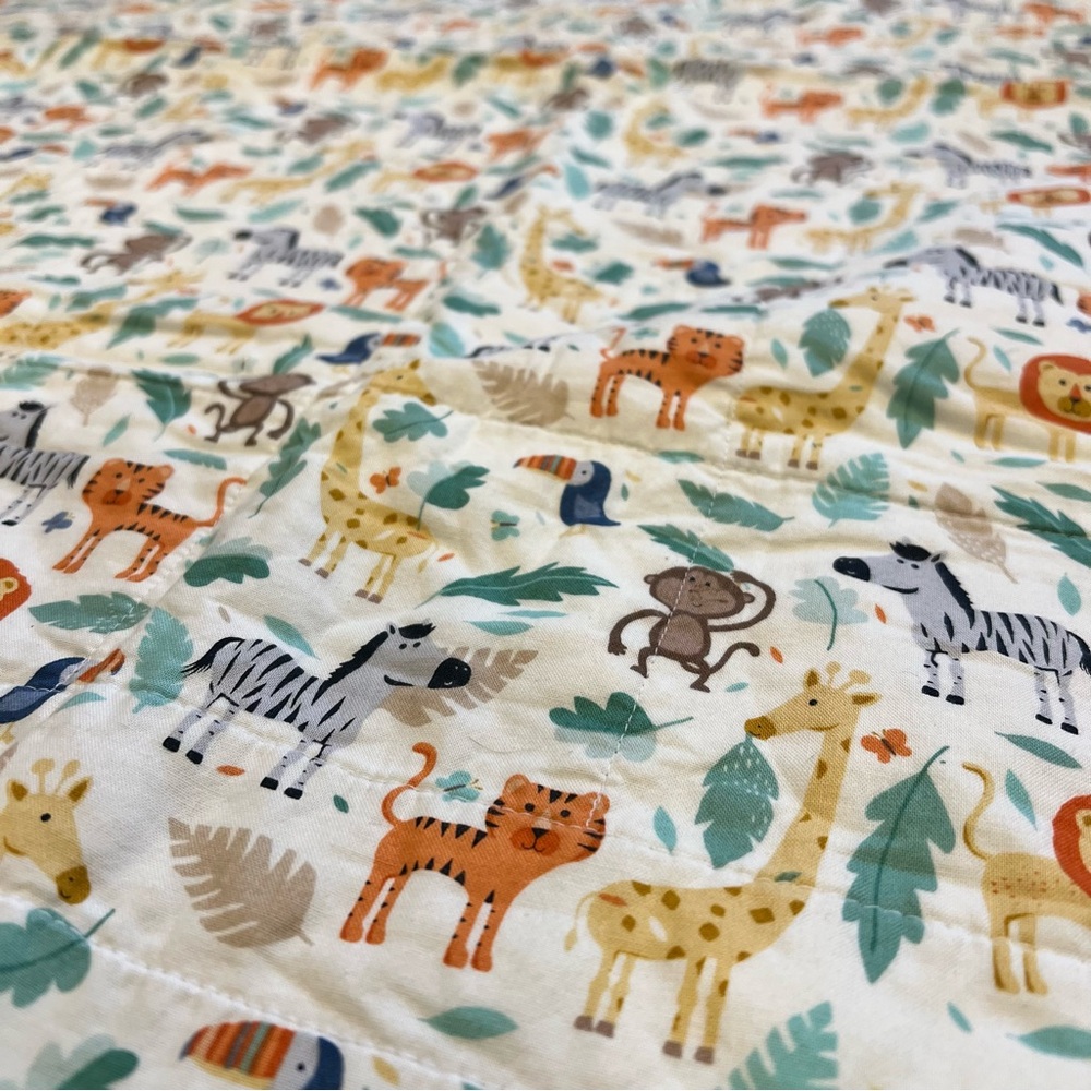 NEW Handmade Colorful Elephant Baby Crib Quilt 50x38 - Picture 5 of 6